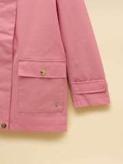 Joules Kids' Port-Mini Pink Waterproof Raincoat With Hood - Image 3 of 4