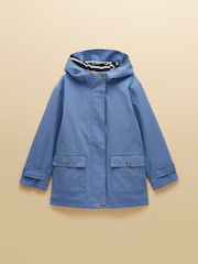 Joules Kids' Port-Mini Blue Waterproof Raincoat With Hood - Image 1 of 5