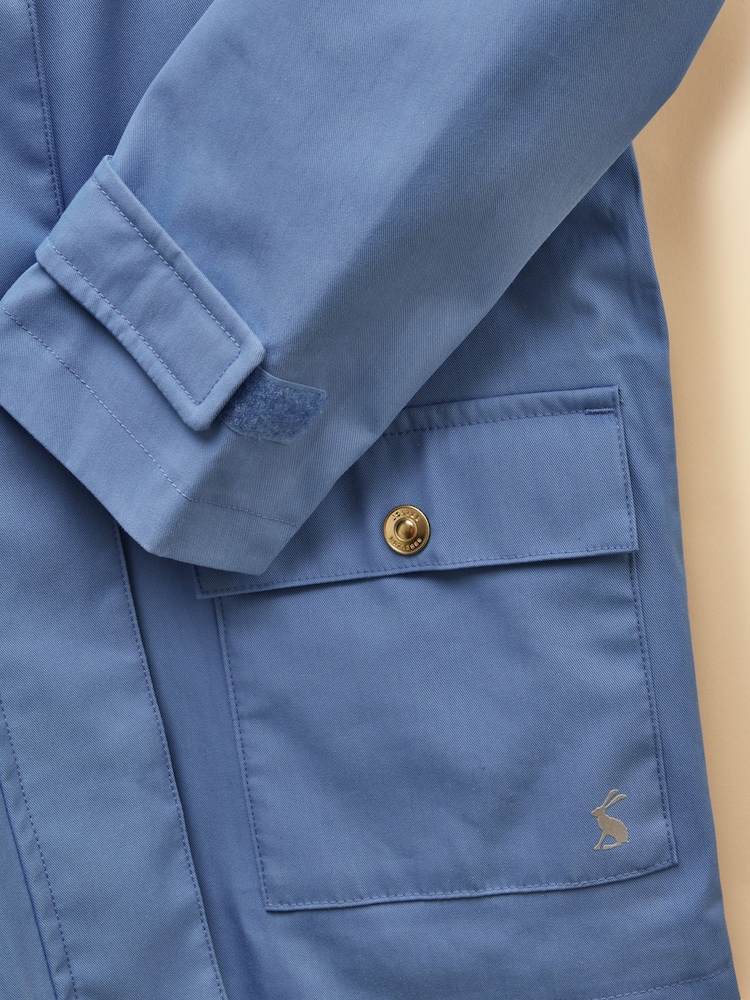 Joules Kids' Port-Mini Blue Waterproof Raincoat With Hood - Image 5 of 5