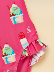Joules Girls' Splash Pink Ice Cream Swimming Costume - Image 4 of 5