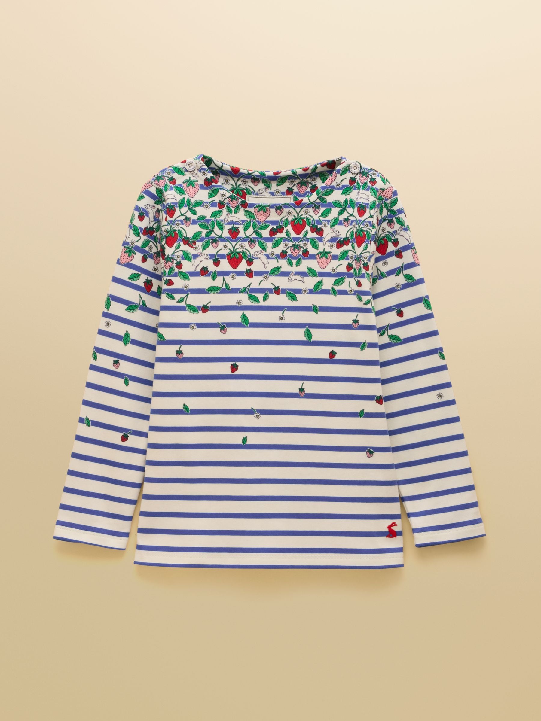 Joules Women's Girls' Harbour Long Sleeve Jersey Top Blue & White Striped Size 8 Yrs Toddler