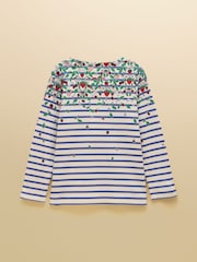 Joules Girls' Harbour Blue Strawberry Long Sleeve Jersey Top - Image 2 of 5