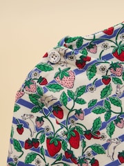 Joules Girls' Harbour Blue Strawberry Long Sleeve Jersey Top - Image 3 of 5