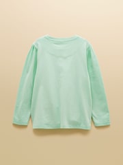 Mint Grønn - Joules Jenter langermet topp med applikasjon, Ava - Bilde 2 av 4