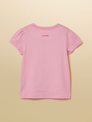 Joules Girls' Astra Pink Fairy Applique Cotton T-Shirt - Image 2 of 5