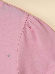 Joules Girls' Astra Pink Fairy Applique Cotton T-Shirt - Image 4 of 5