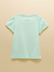 Joules Girls' Astra Blue Applique Cotton T-Shirt - Image 2 of 5