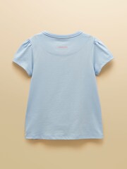 Joules Girls' Astra Blue Dogs Applique Cotton T-Shirt - Image 2 of 5