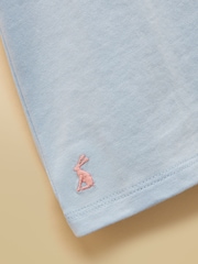 Joules Girls' Astra Blue Dogs Applique Cotton T-Shirt - Image 4 of 5