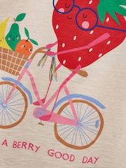 Cream - Joules Girls' Fundays Graphic Short Sleeve T-Shirt - Bild 4 von 6