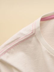 Joules Girls' Fundays Cream Graphic Short Sleeve T-Shirt - Image 8 of 8