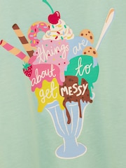Vert à la menthe - T-shirt Joules Foundations graphique à manches courtes pour fille - Image 6 sur 7