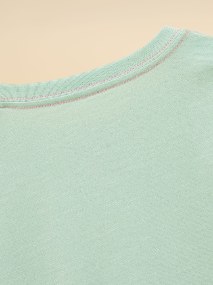 Vert à la menthe - T-shirt Joules Foundations graphique à manches courtes pour fille - Image 7 sur 7