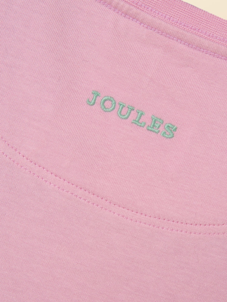 Rosa - Joules flickor kortärmad bomulls-T-shirt med tryck "Let's Go" - Bild 5 av 5