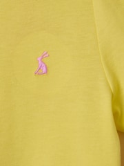 Gul - Joules flickor kortärmad bomulls-T-shirt med tryck "Let's Go" - Bild 5 av 5