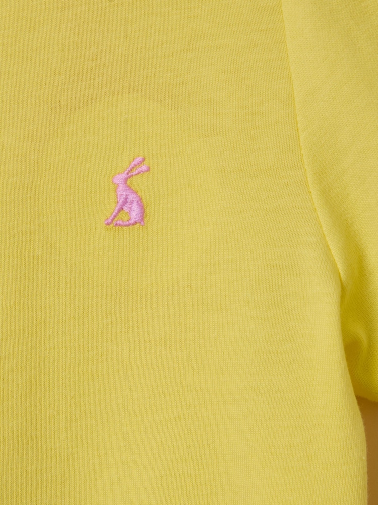 Gul - Joules flickor kortärmad bomulls-T-shirt med tryck "Let's Go" - Bild 5 av 5