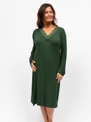 Cyberjammies Green Nora Rose Long Sleeve Short Nightdress - Image 1 of 4