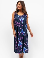 Cyberjammies Blue Nora Rose Floral Print Long Nightdress - Image 1 of 4