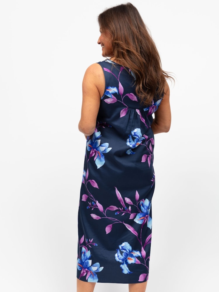 Cyberjammies Blue Nora Rose Floral Print Long Nightdress - Image 2 of 4 Cyberjammies Blue Nora Rose Floral Print Long Nightdress - Image 2 of 4