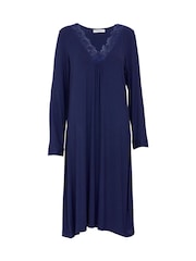 Cyberjammies Blue Nora Rose Long Sleeve Short Nightdress - Image 4 of 4