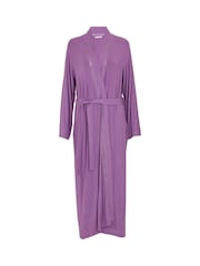Cyberjammies Purple Nora Rose Long Sleeve Jersey Dressing Gown - Image 4 of 4