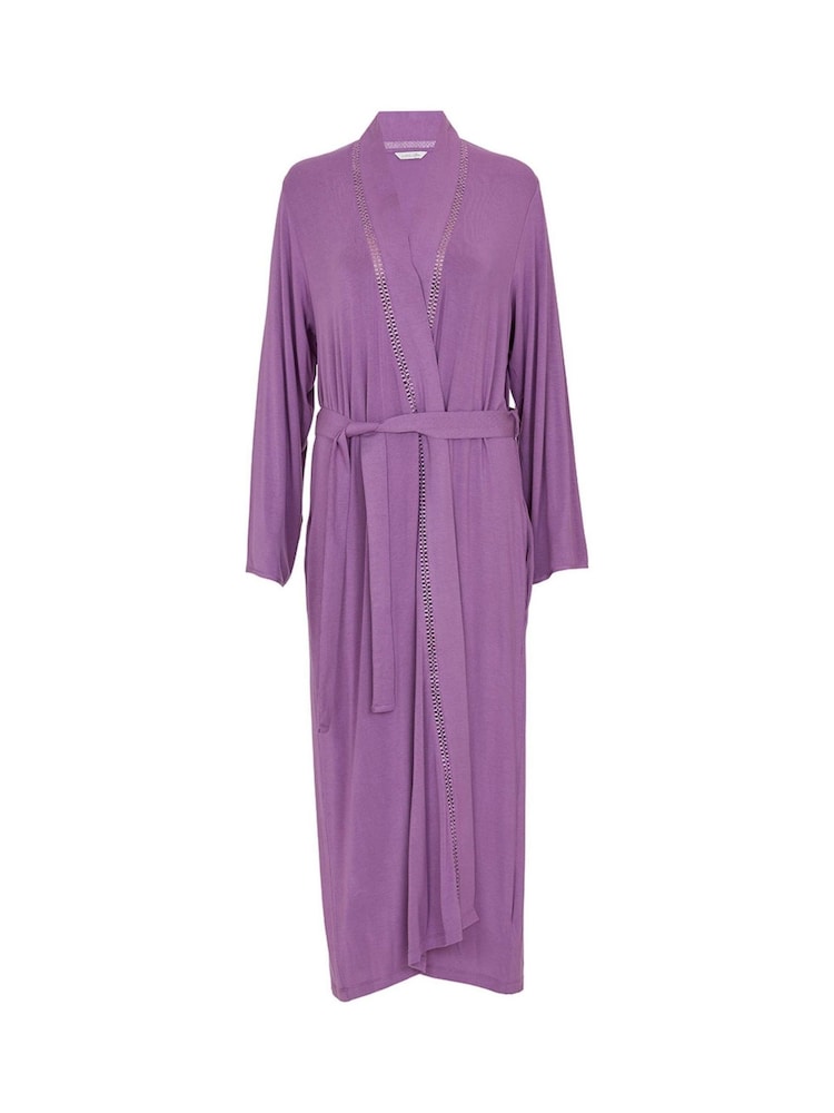 Cyberjammies Purple Nora Rose Long Sleeve Jersey Dressing Gown - Image 4 of 4