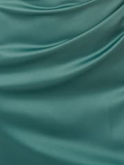 Adrianna Papell Green Sleeveless Satin Crepe Gown - Image 6 of 6
