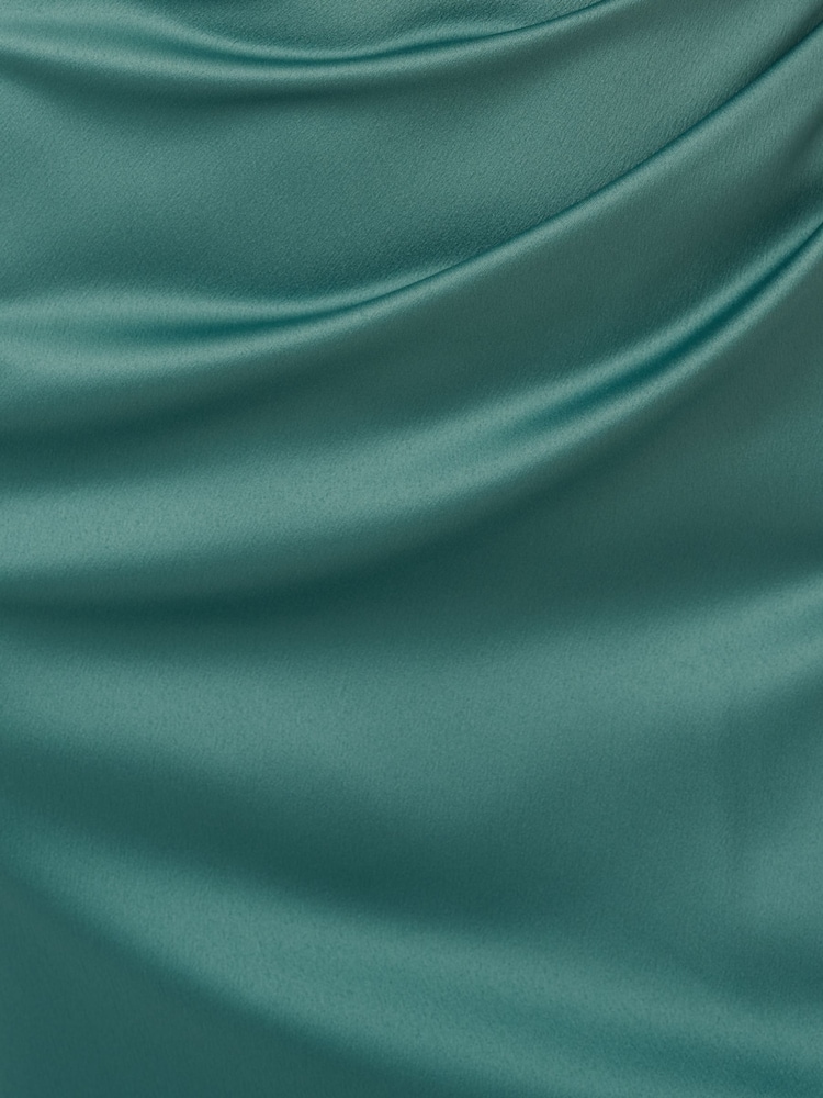 Adrianna Papell Green Sleeveless Satin Crepe Gown - Image 6 of 6
