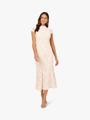 Adrianna Papell Ankle Length Lace White Dress - Image 1 of 6