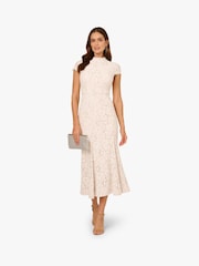 Adrianna Papell Ankle Length Lace White Dress - Image 3 of 6