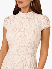 Adrianna Papell Ankle Length Lace White Dress - Image 4 of 6