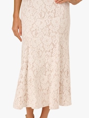 Adrianna Papell Ankle Length Lace White Dress - Image 5 of 6