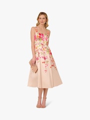 Adrianna Papell Natural Border Mikado Dress - Image 3 of 6