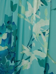 Adrianna Papell Green Print Chiffon Ruffle Dress - Image 6 of 6