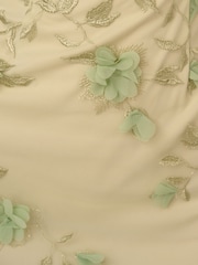 Adrianna Papell Green Floral Print Embroidery Sheath Dress - Изображение 6 из 6
