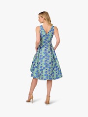 Adrianna Papell Green Jacquard Dress - Image 2 of 6