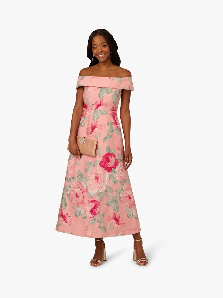 mother of the bride dresses with jacket Peach Lace Off Shoulder Plunging Long Prom Formal Dress