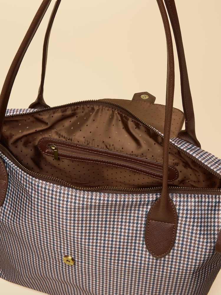 Joules Edie Brown Check Shopper bag - Image 8 of 8 Joules Edie Brown Check Shopper bag - Image 8 of 8