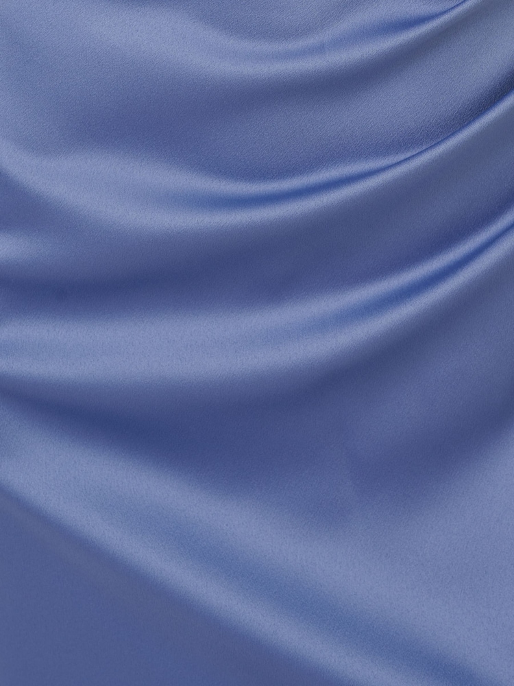 Adrianna Papell Blue Sleeveless Satin Crepe Gown - Image 6 of 6