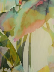 Adrianna Papell Green Printed Strap Cascade Gown - Image 7 of 7