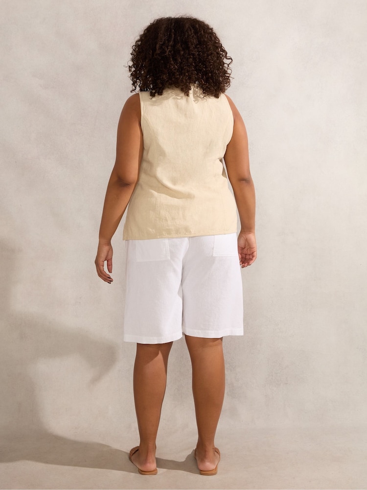 Live Unlimited White Curve Drawstring Bermuda Shorts - Image 3 of 3 Live Unlimited White Curve Drawstring Bermuda Shorts - Image 3 of 3