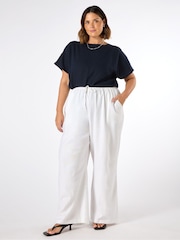 Live Unlimited White Curve Full Length Drawstring Trousers - Image 1 of 3