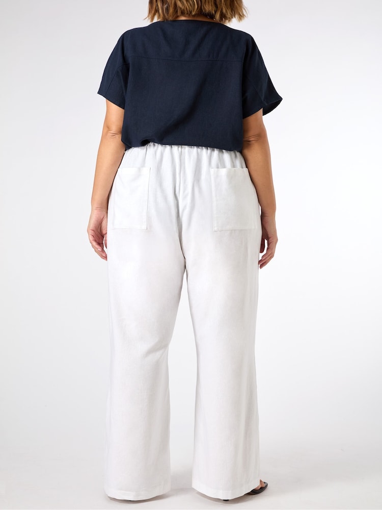 Live Unlimited White Curve Full Length Drawstring Trousers - Image 2 of 3