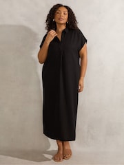 Live Unlimited Black Linen Blend Chuck On Shirt Dress - Image 3 of 4