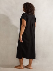 Live Unlimited Black Linen Blend Chuck On Shirt Dress - Image 4 of 4