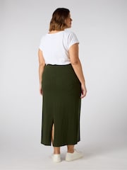 Live Unlimited Green Jersey Midi 100% Cotton Skirt - Image 2 of 3