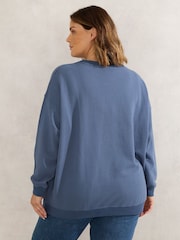 Live Unlimited Blue Oversized Live 100% Cotton Sweatshirt - Image 2 of 3