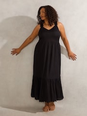 Live Unlimited Black Curve Scallop Dress - Image 2 of 6