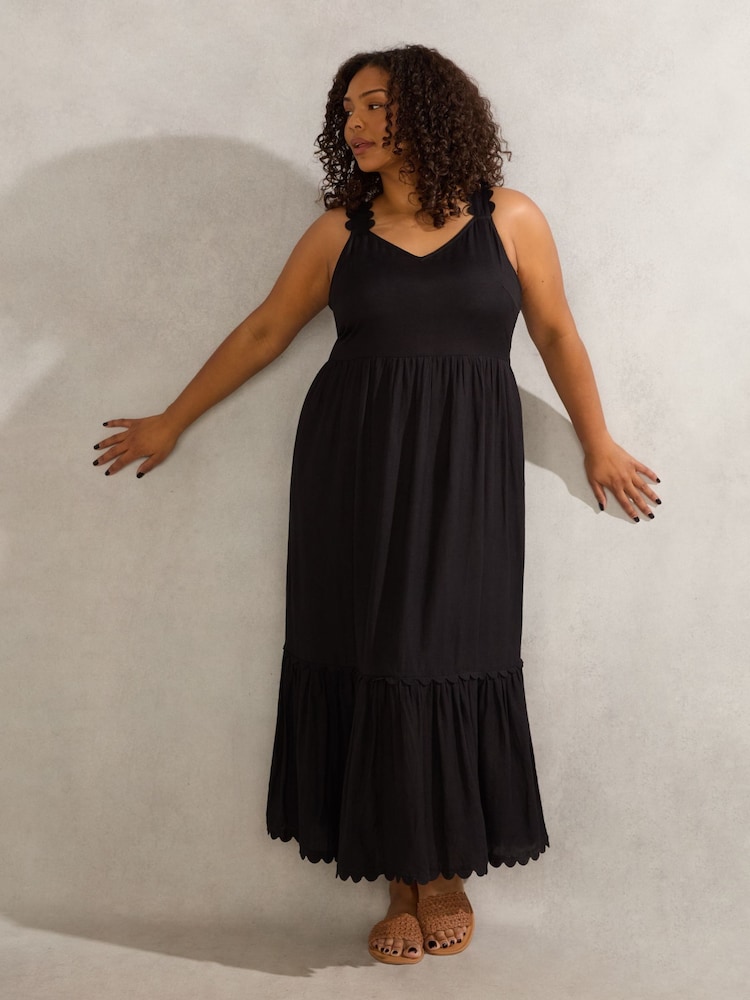 Live Unlimited Black Curve Scallop Dress - Image 2 of 6