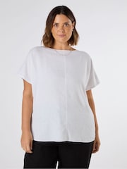 Live Unlimited White Linen Seamed Detail Top - Image 1 of 3